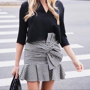 VERONICA BEARD Picnic Bow Skirt | Blue Gingham